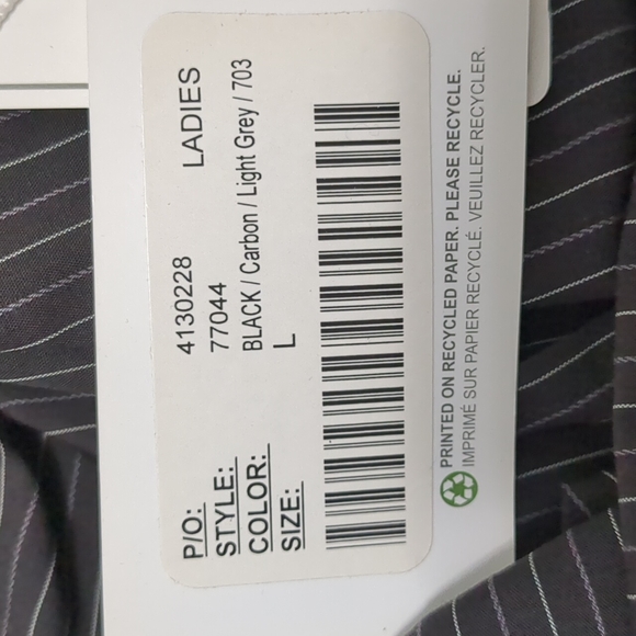 🆕 NORTH END Ladies Blouse Black strip Button front SZ L long sleeve Shirt Top - Picture 7 of 10